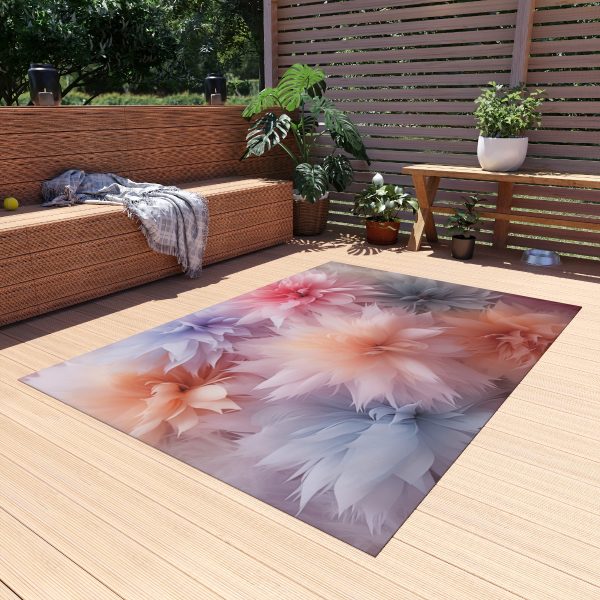 Pastel Palette Fantasy Feather Puffs - Outdoor Rug - Image 19