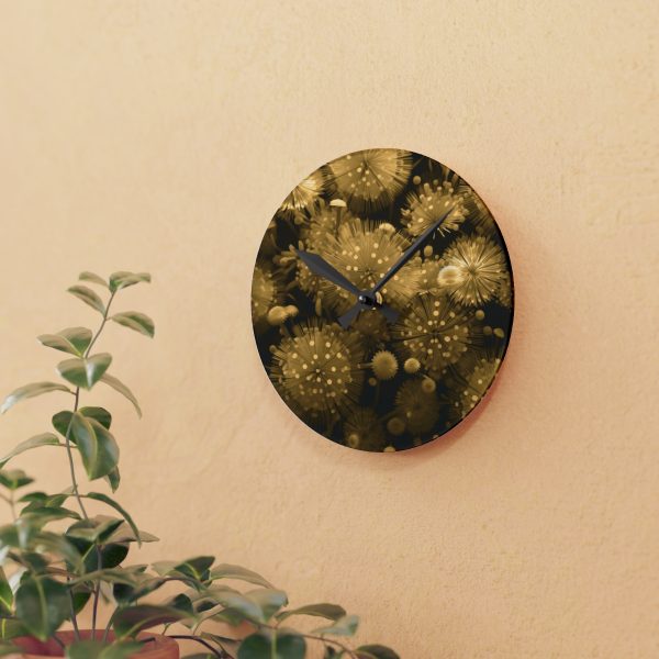 Fine and Dandy Motif in Sauterne Tone - Acrylic Wall Clock - Image 9