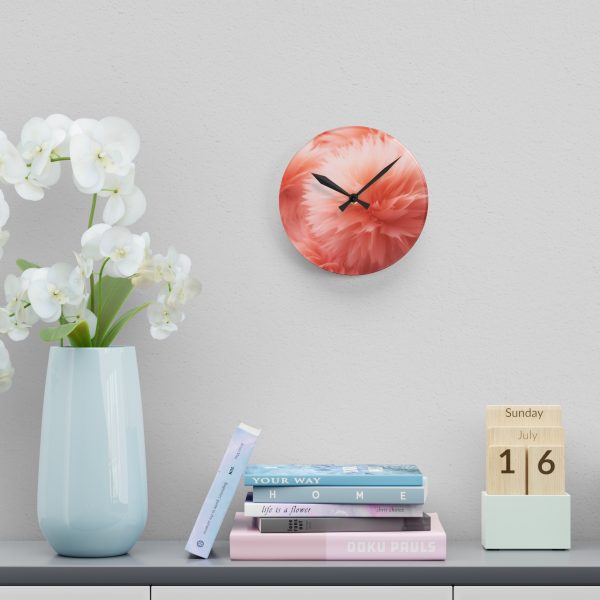 Lovely Fuzzy Buds in Peach 03 - Acrylic Wall Clock - Image 12