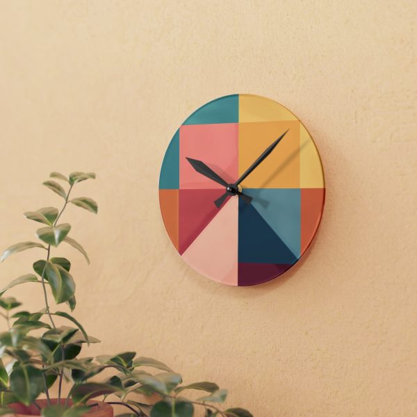 Soft Geometric Pyramid 01 - Acrylic Wall Clock - Image 9