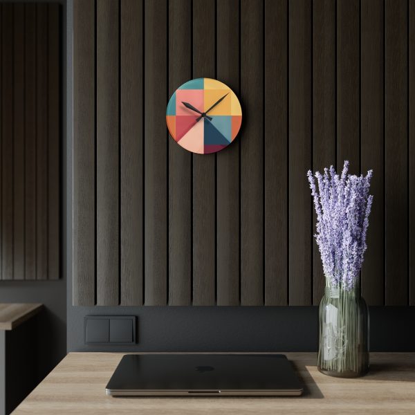 Soft Geometric Pyramid 01 - Acrylic Wall Clock - Image 11