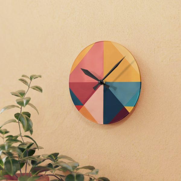 Soft Geometric Pyramid 03 - Acrylic Wall Clock - Image 9