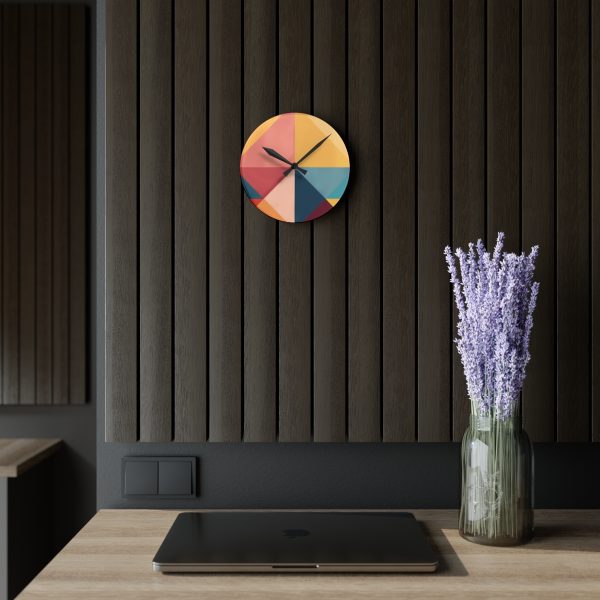 Soft Geometric Pyramid 03 - Acrylic Wall Clock - Image 11