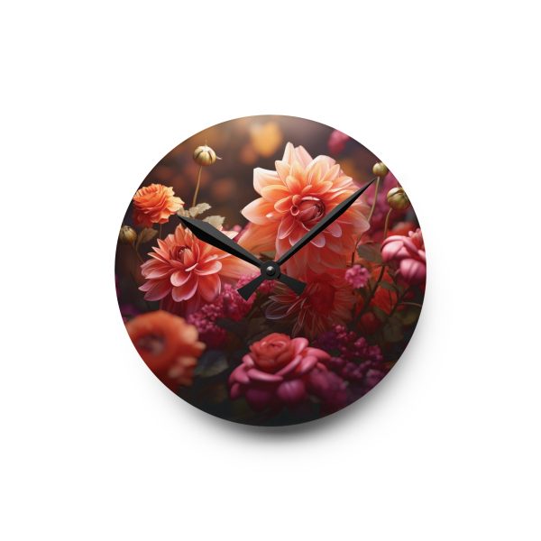 Bright Fantasy Floral 02 - Acrylic Wall Clock - Image 7