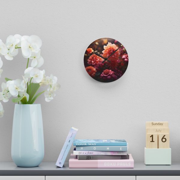 Bright Fantasy Floral 02 - Acrylic Wall Clock - Image 12