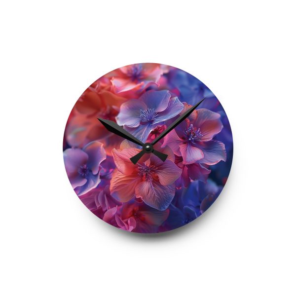 Bright Fantasy Floral 03 - Acrylic Wall Clock - Image 7