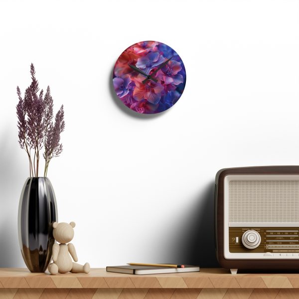 Bright Fantasy Floral 03 - Acrylic Wall Clock - Image 10