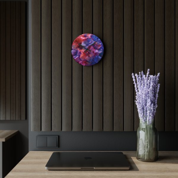 Bright Fantasy Floral 03 - Acrylic Wall Clock - Image 11