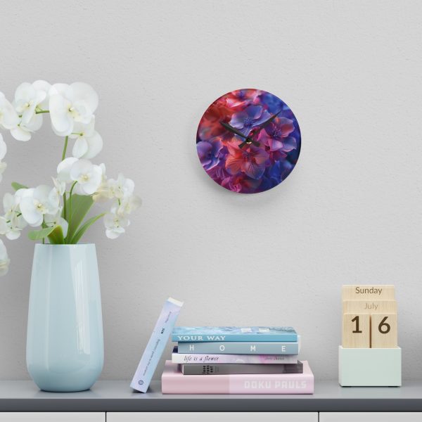 Bright Fantasy Floral 03 - Acrylic Wall Clock - Image 12