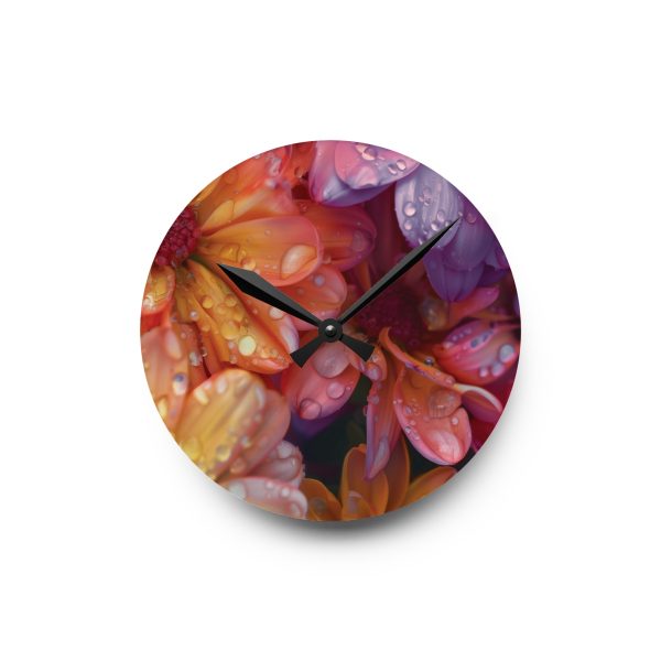 Bright Fantasy Floral 04 - Acrylic Wall Clock - Image 7