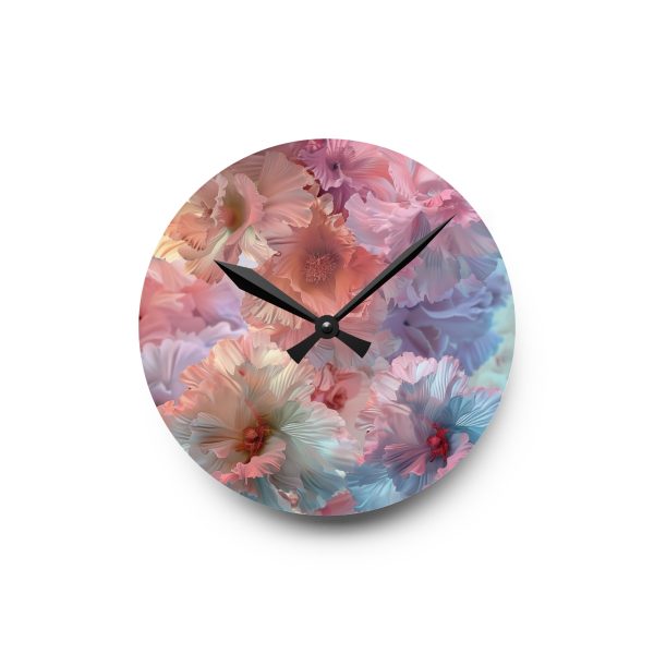 Floral Nebula 02 - Acrylic Wall Clock - Image 7