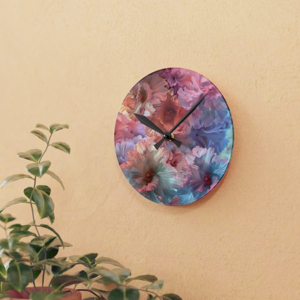 Floral Nebula 02 - Acrylic Wall Clock - Image 9