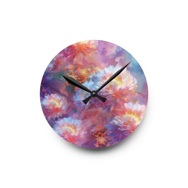 Floral Nebula 04 - Acrylic Wall Clock - Image 7