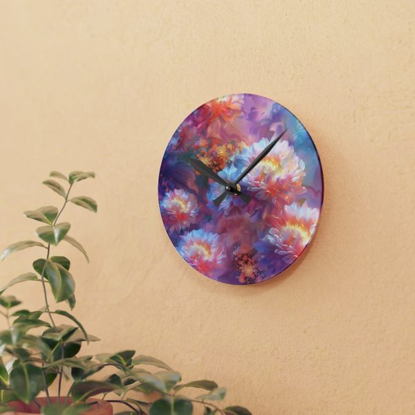 Floral Nebula 04 - Acrylic Wall Clock - Image 9