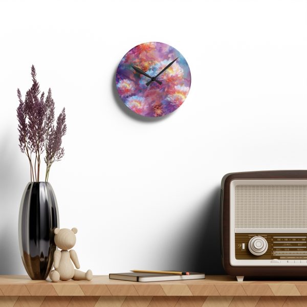 Floral Nebula 04 - Acrylic Wall Clock - Image 10