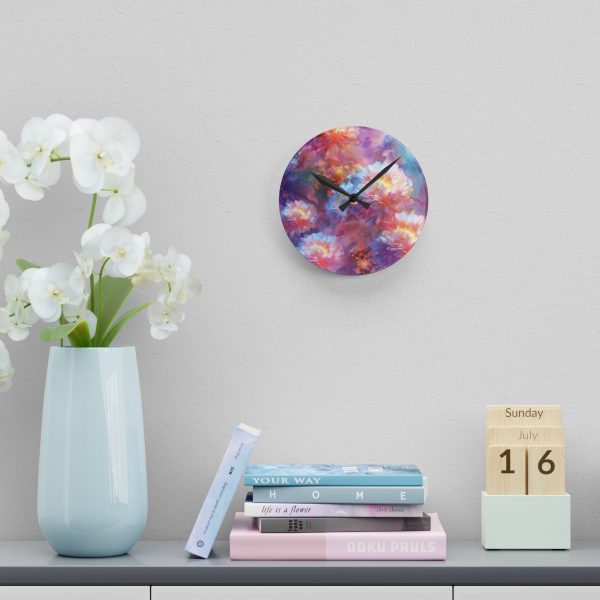 Floral Nebula 04 - Acrylic Wall Clock - Image 12