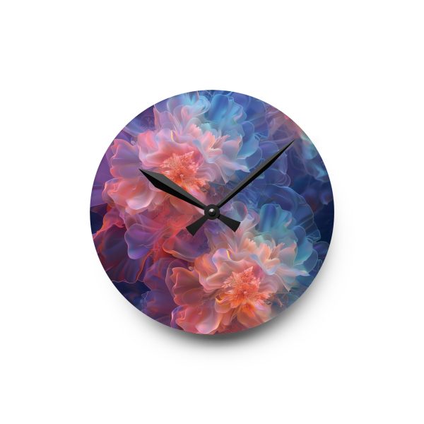 Floral Nebula 09 - Acrylic Wall Clock - Image 7