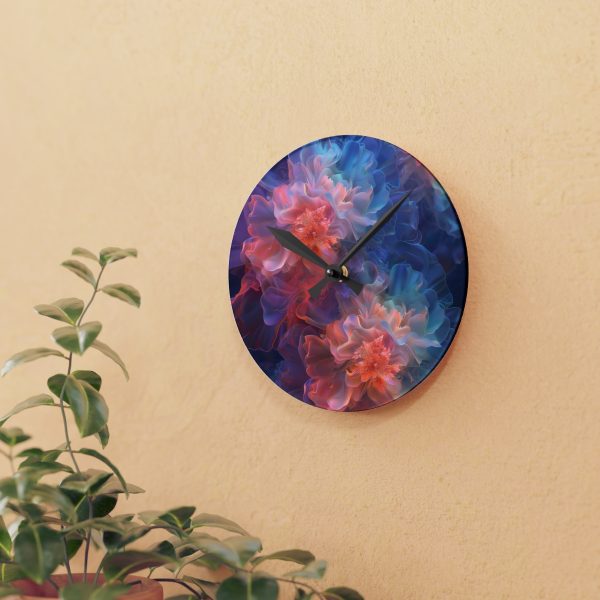 Floral Nebula 09 - Acrylic Wall Clock - Image 9