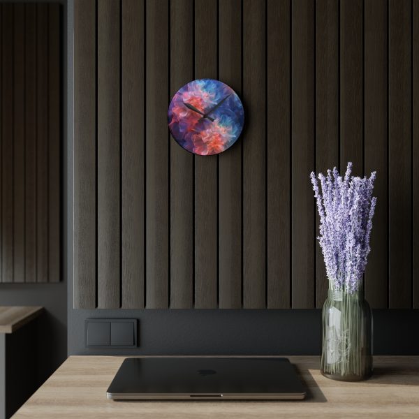 Floral Nebula 09 - Acrylic Wall Clock - Image 11