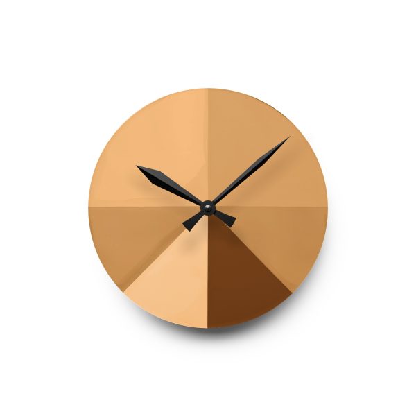 Soft Geometric Pyramid 02 in Honey Yellow Tone - Acrylic Wall Clock - Image 7