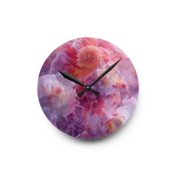 Floral Nebula 05 - Acrylic Wall Clock - Image 7