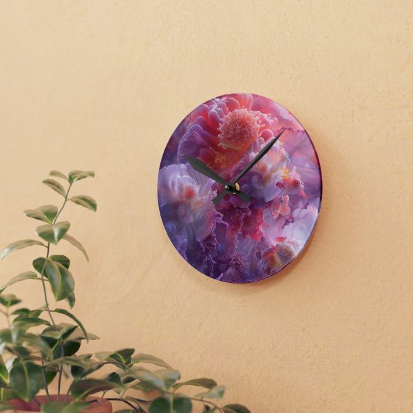 Floral Nebula 05 - Acrylic Wall Clock - Image 9