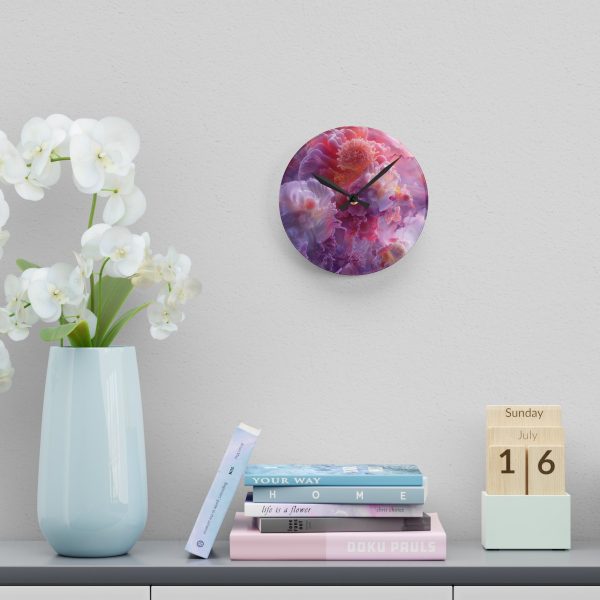 Floral Nebula 05 - Acrylic Wall Clock - Image 12