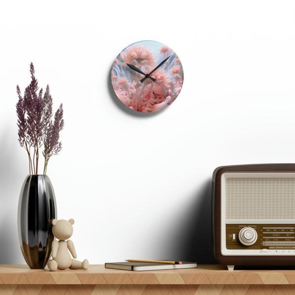 Foamy Floral Fusion 01 - Acrylic Wall Clock - Image 10