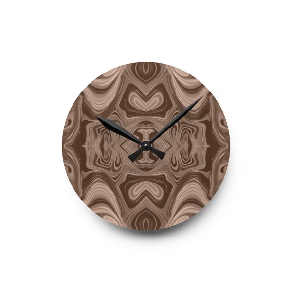 Lipnotic Kaleidoscope Background In Almondine 02 - Acrylic Wall Clock - Image 7