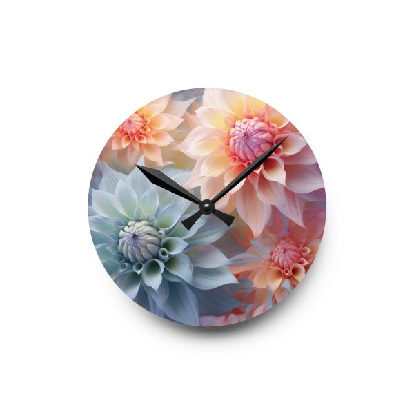 Pastel Fantasy Baroque Floral 02 - Acrylic Wall Clock - Image 7