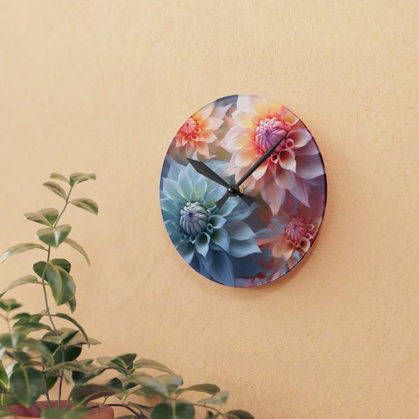 Pastel Fantasy Baroque Floral 02 - Acrylic Wall Clock - Image 9