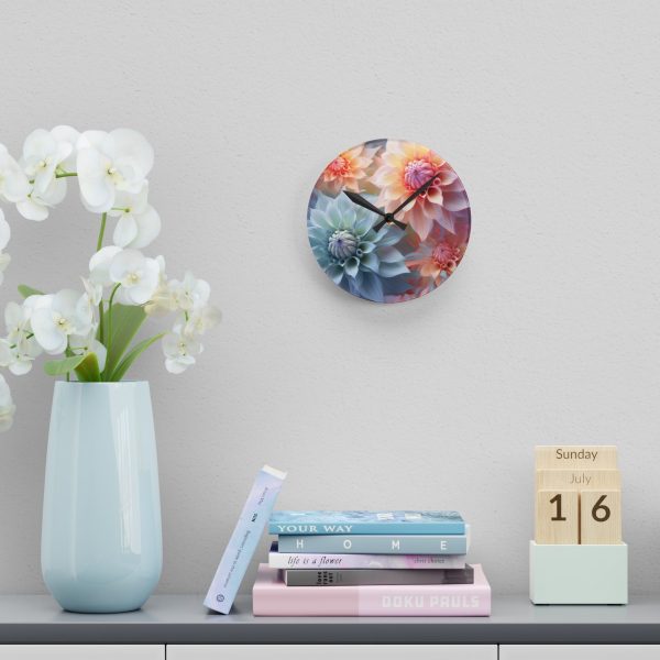 Pastel Fantasy Baroque Floral 02 - Acrylic Wall Clock - Image 12