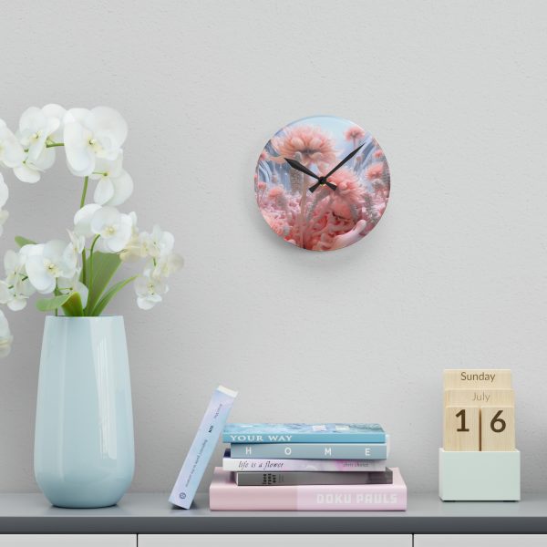 Foamy Floral Fusion 01 - Acrylic Wall Clock - Image 12