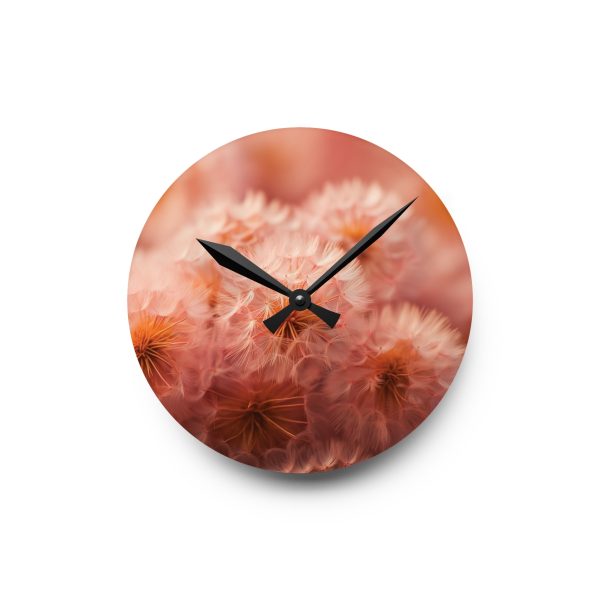 Lovely Fuzzy Fluff in Peach 02 - Acrylic Wall Clock - Image 7