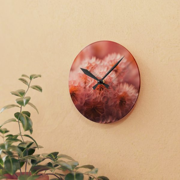 Lovely Fuzzy Fluff in Peach 02 - Acrylic Wall Clock - Image 9