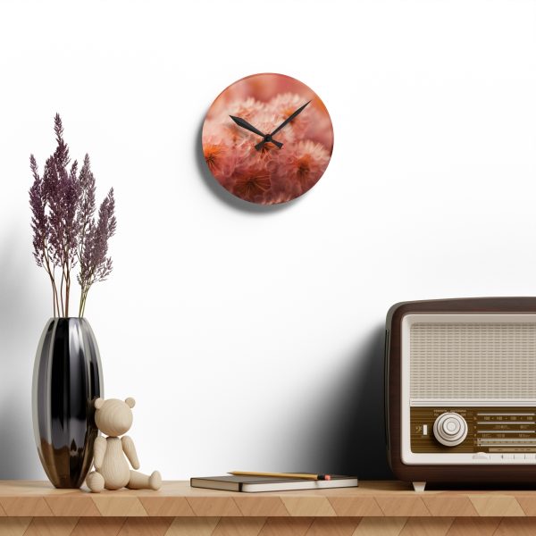 Lovely Fuzzy Fluff in Peach 02 - Acrylic Wall Clock - Image 10