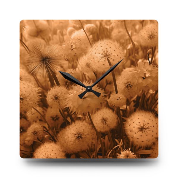 Dandelion Dream in Sunkissed Peach - Acrylic Wall Clock