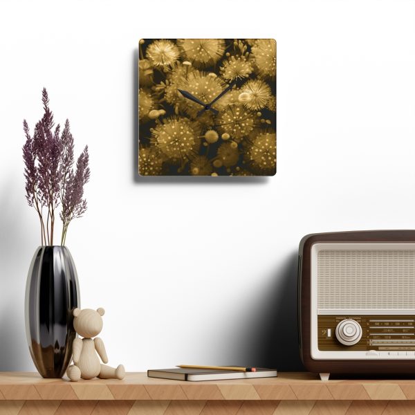 Fine and Dandy Motif in Sauterne Tone - Acrylic Wall Clock - Image 4