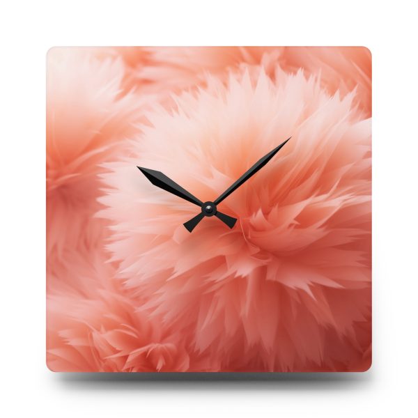 Lovely Fuzzy Buds in Peach 03 - Acrylic Wall Clock