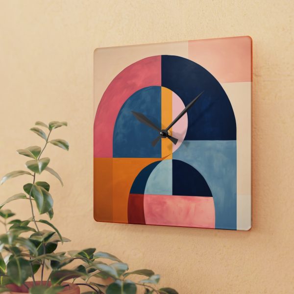 Soft Geometric Windows - Acrylic Wall Clock - Image 3