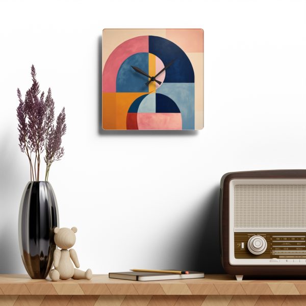 Soft Geometric Windows - Acrylic Wall Clock - Image 4