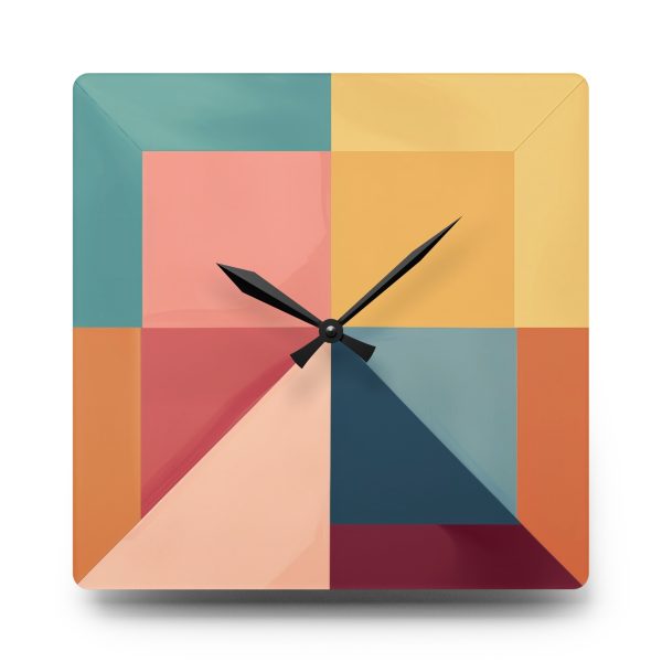 Soft Geometric Pyramid 01 - Acrylic Wall Clock