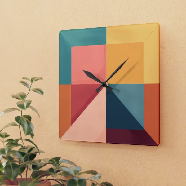 Soft Geometric Pyramid 01 - Acrylic Wall Clock - Image 3