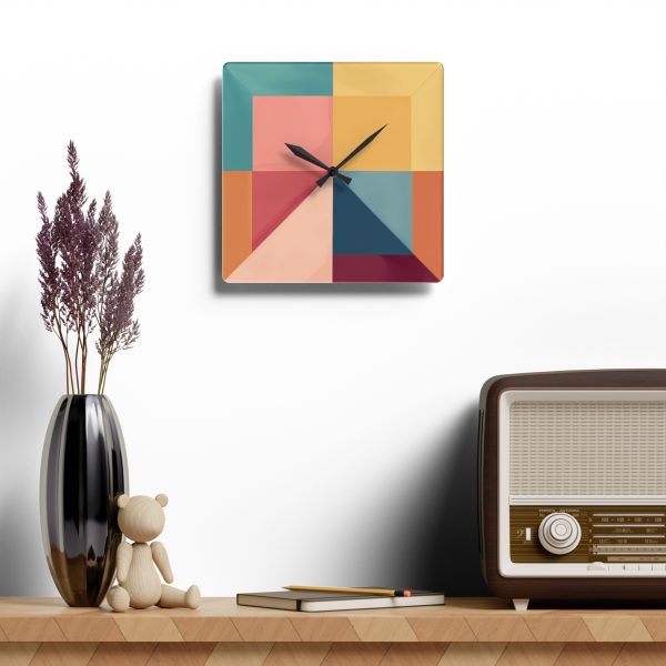 Soft Geometric Pyramid 01 - Acrylic Wall Clock - Image 4