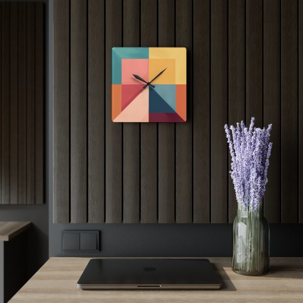 Soft Geometric Pyramid 01 - Acrylic Wall Clock - Image 5