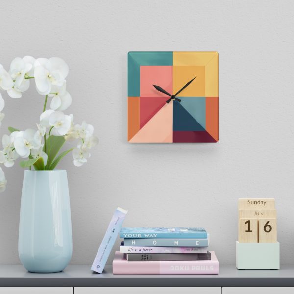 Soft Geometric Pyramid 01 - Acrylic Wall Clock - Image 6