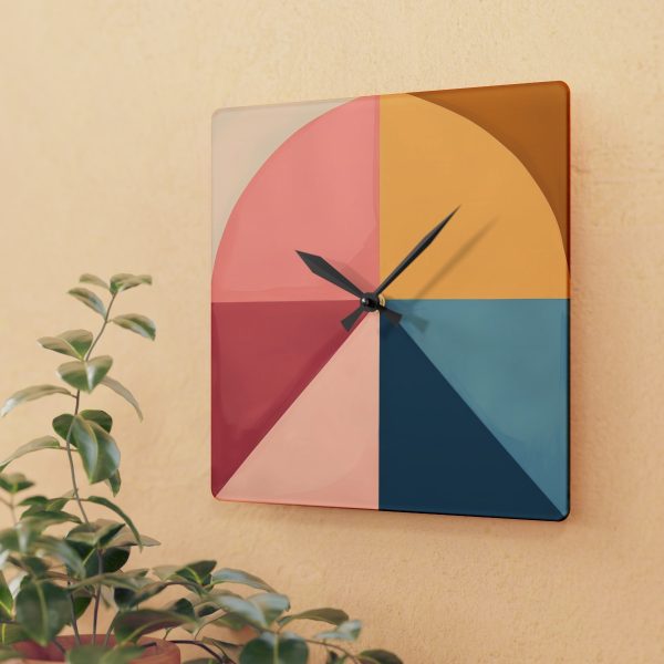 Soft Geometric Pyramid 02 - Acrylic Wall Clock - Image 3