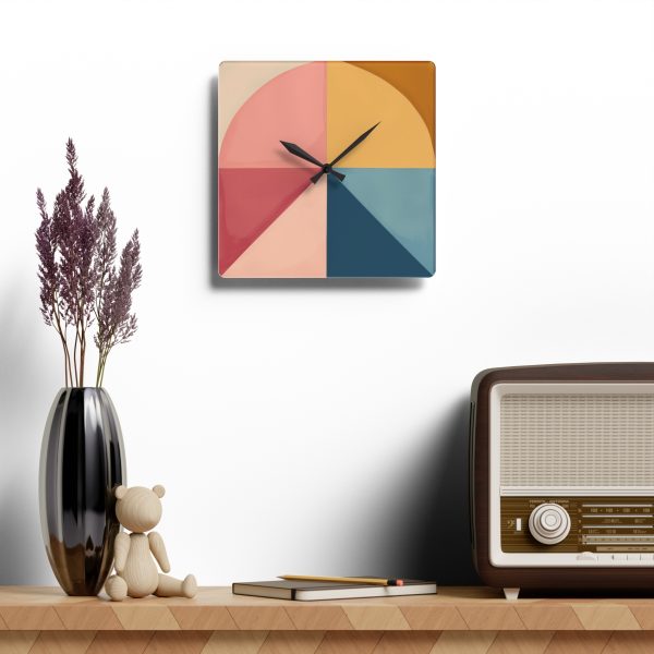 Soft Geometric Pyramid 02 - Acrylic Wall Clock - Image 4