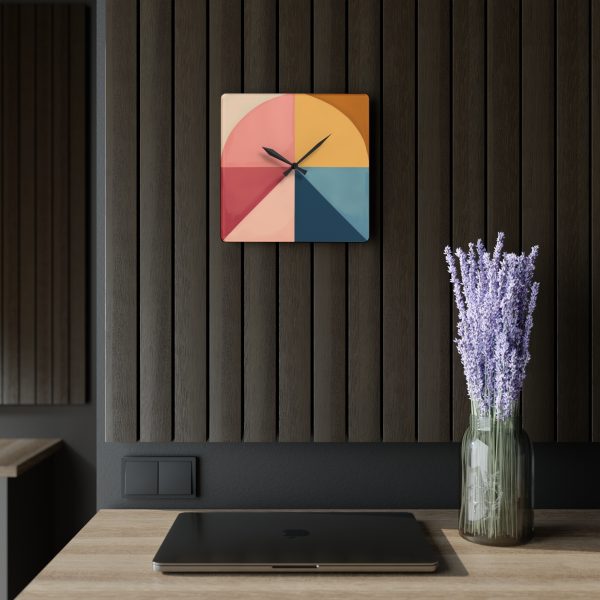 Soft Geometric Pyramid 02 - Acrylic Wall Clock - Image 5