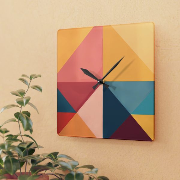 Soft Geometric Pyramid 03 - Acrylic Wall Clock - Image 3